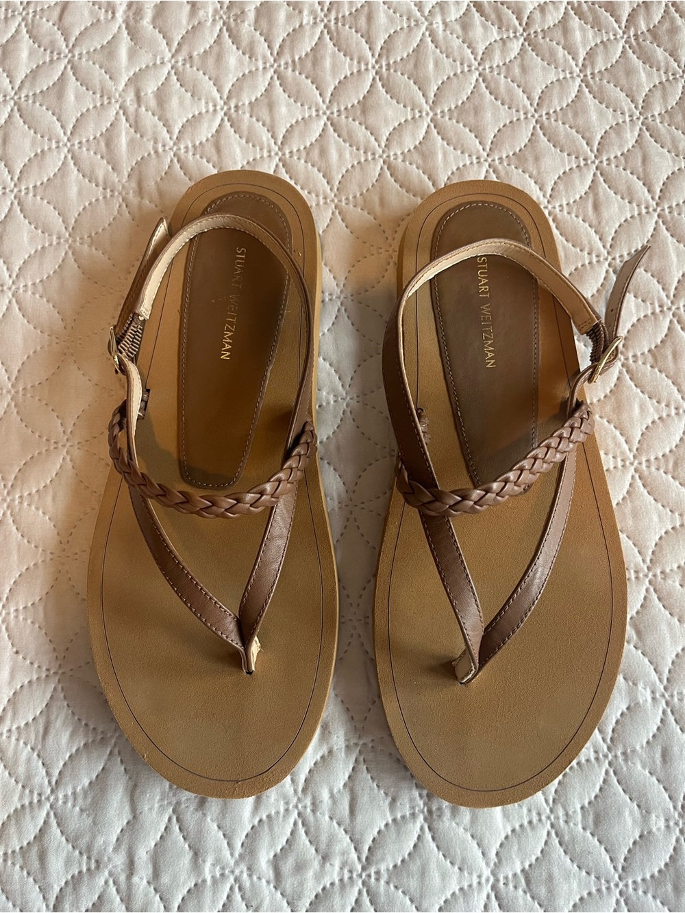 Stuart Weitzman Contempo Braid
Leather Sandal, 8, Brown